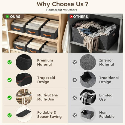 Homsorout Fabric Storage Bins for Organizing - Image 7