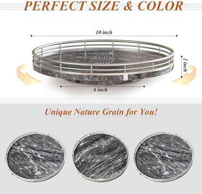 Gray Marble Lazy Susan Turntable - Image 6