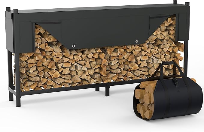 WALMANN Heavy-Duty 8 ft Firewood Rack by WALMANN