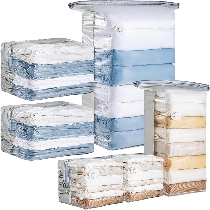 6 Pack Vacuum Storage Bags, Cube Combo, Vacuum Seal Bags by TAILINK