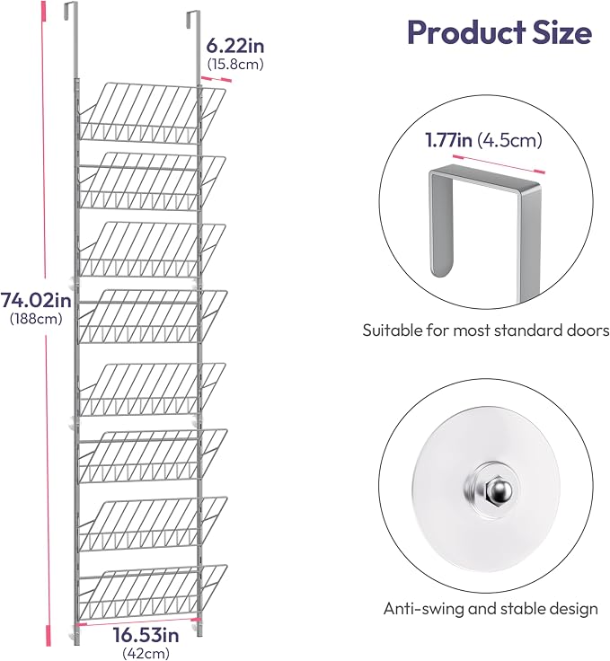 SWTYMIKI Over the Door Shoe Organizer - Image 2