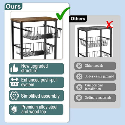 Fruit Basket, 5-Tier Utility Kitchen Organizer and Storage Cart - Image 8