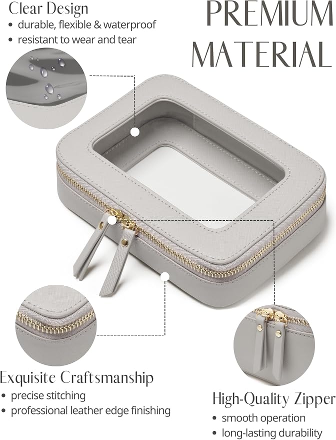 Popvibe Clear Makeup Bag Travel Cosmetic Case Transparent Toiletry Bag - Image 4