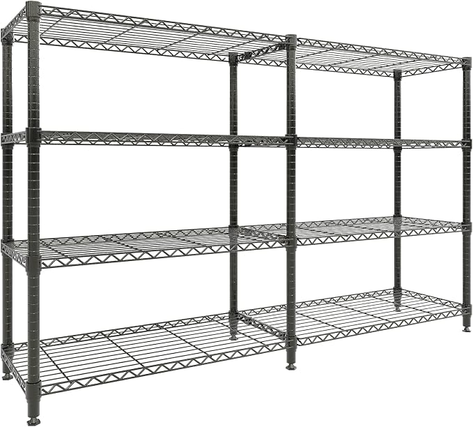 4-Tier Metal Storage Shelves, Adjustable Wire Standing Storage Shelf Organizer by GarveeHome