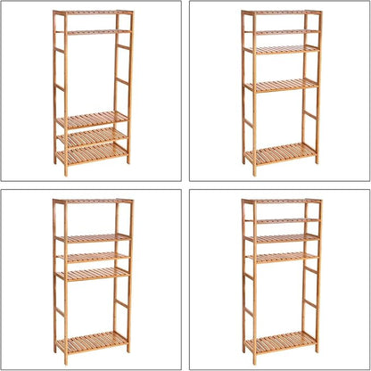 SONGMICS Bamboo Storage Shelf, 5-Tier Shelving Unit, in The Entryway, Living - Image 6