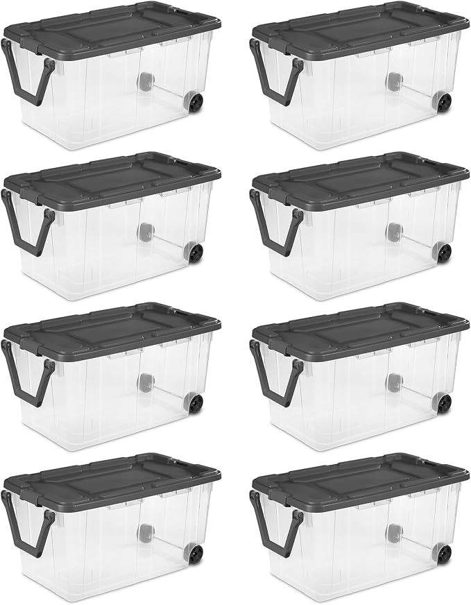 Sterilite 8-Pack Modular Stacker Box, Durable Clear Plastic Storage Bins - Image 5
