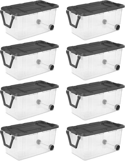 Sterilite 8-Pack Modular Stacker Box, Durable Clear Plastic Storage Bins - Image 5