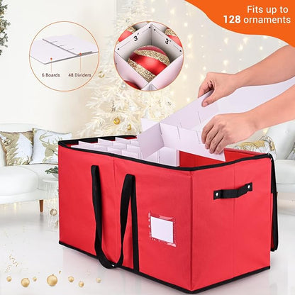 Mrrihand Christmas Ornament Storage Box, Xmas Decoration Organizer - Image 2