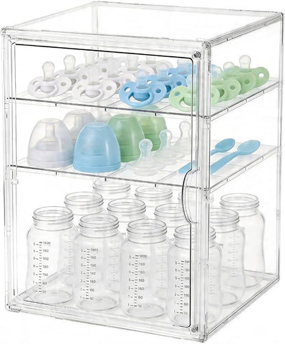 Baby Bottle Organizer, 3 Tiers Acrylic Bottle Storage Organizer Container by RISICULIS