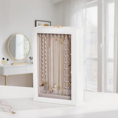 Lolalet Necklace Organizer Box, 2-Layer Jewelry Storage Boxes - Image 5