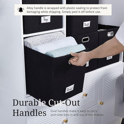 DECOMOMO Black Storage Bins, 11 inch Cube Storage Bin - Image 5