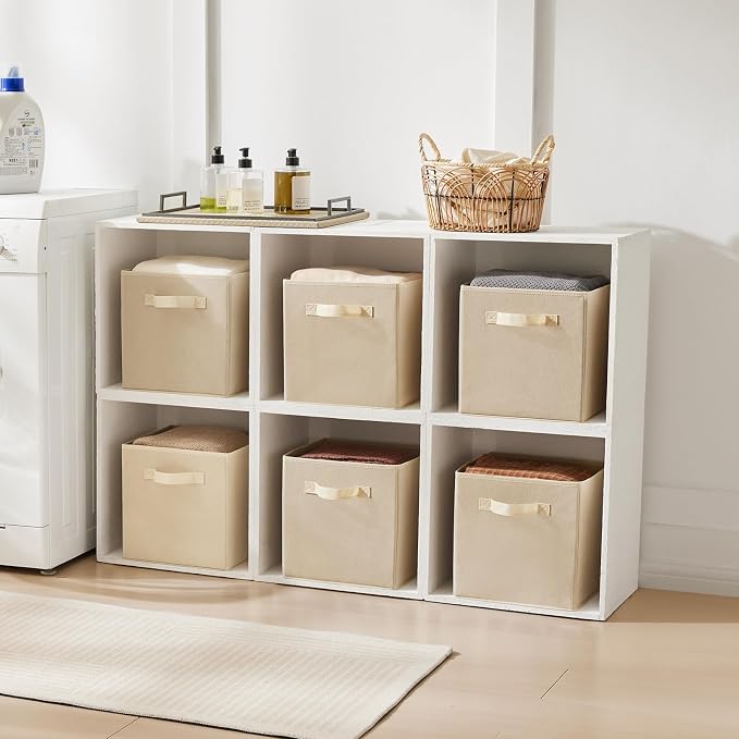 MAX Houser Fabric Cloth Storage Bins, Foldable Storage Cubes Organizer Baskets - Image 9