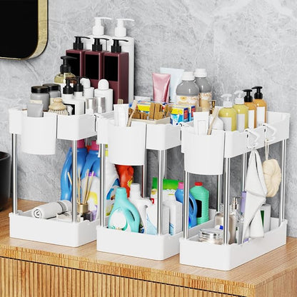 3 Pack Under Sink Organizer Bathroom and Storage Cabinet | 2 Tier - Image 6