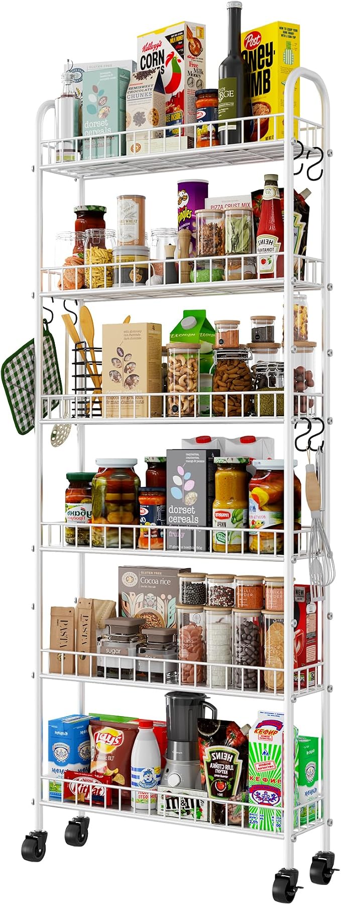 6 Tier Slim Rolling Storage Cart by Qiaoxuan