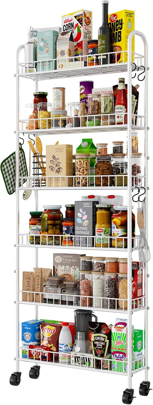 6 Tier Slim Rolling Storage Cart by Qiaoxuan
