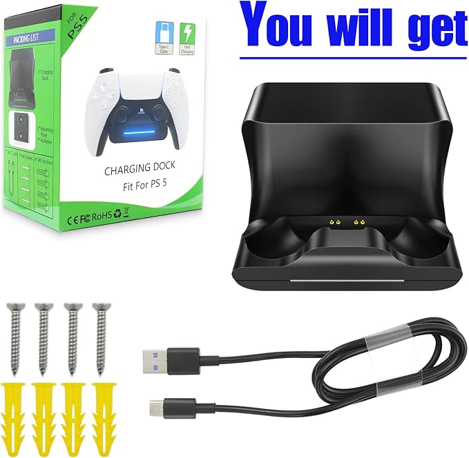 REEYEAR PS5 Controller Wall Mount Charger Dock - Image 6