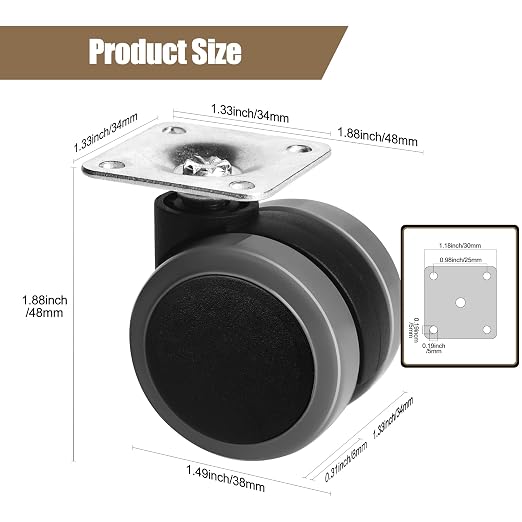Self Adhesive Caster Wheels Set - Image 3