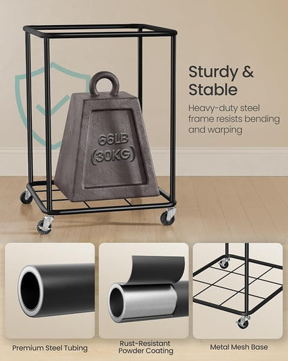 SONGMICS Laundry Basket with Wheels, Rolling Laundry Hamper with Steel Frame - Image 5
