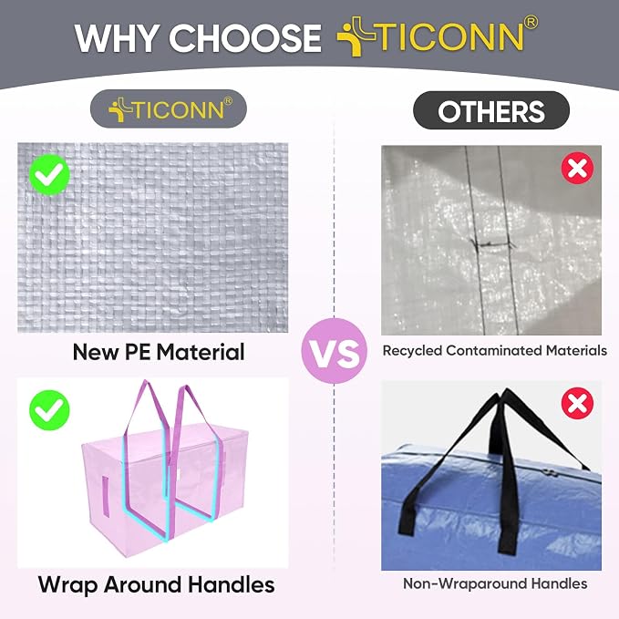 TICONN 2 Pack Extra Large Moving Bags - Image 4