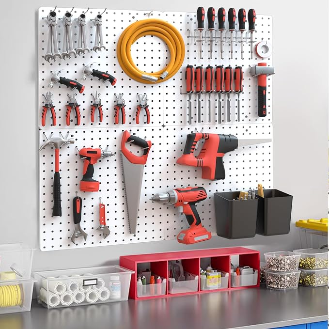 FZK Peg board, Pegboard 32''*32'', Pegboard Wall Organizer, Peg boards - Image 6