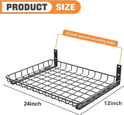 TORACK 2 Pack 12x24 inch Wall-Mounted Shelves, Garage Wall Shelf - Image 3