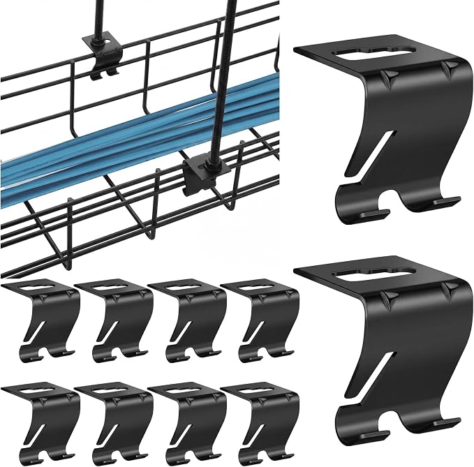 10 Pcs Wire Mesh Cable Tray Ceiling Hanging Hook, Basket Tray Ceiling Support by Shimeyao