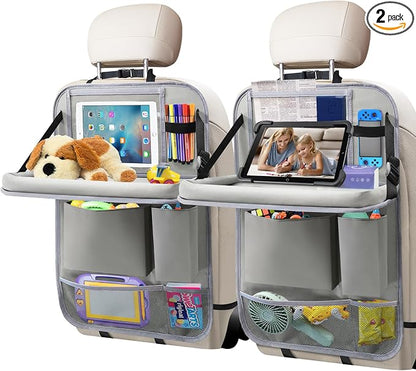 Car Backseat Organizer with Tablet Holder, 6 Storage Pockets Foldable Table by EtreJeune
