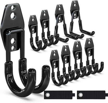 3-H Garage Wall Hooks 10 Pack, Garage Hooks Heavy Duty by 3-H