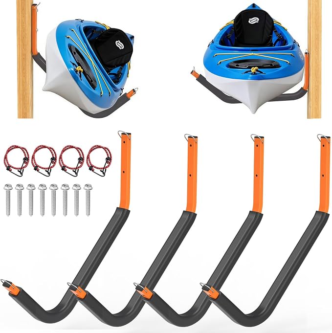 Large Heavy Duty Kayak Wall Mount & Kayak Storage Rack, Garage Hooks by Unknown