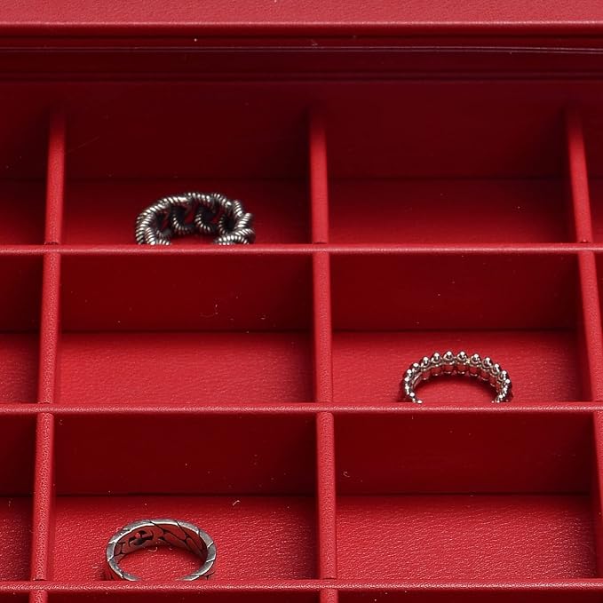 Oirlv Luxury Leather 24 Grid Jewelry Tray - Image 5