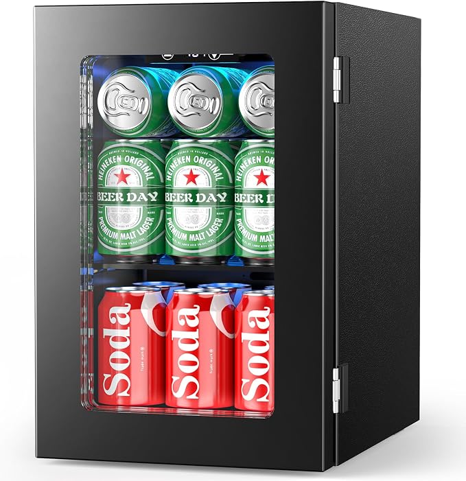 24 Cans Beverage Refrigerator Cooler, Mini Fridge Countertop Drink Cooler by Electactic