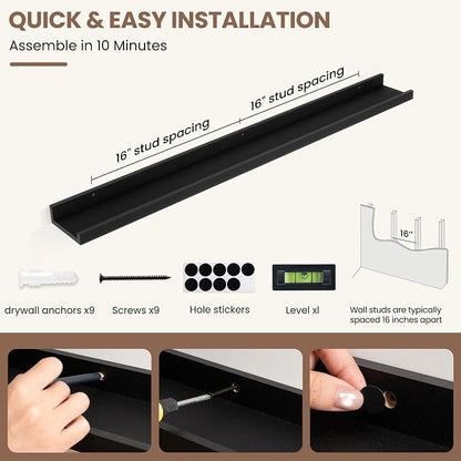 Fun Memories Picture Ledge Shelf, 40 Inch Picture Shelves - Image 7