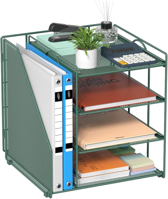 Desk File Organizer and Accessories, 4-Tier Paper Organizer by HOME