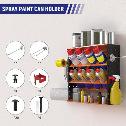 Wall Mount Spray Can Holder, Aerosol Spray Bottle Holder Storage Rack, - Image 7