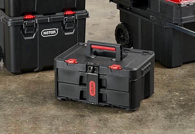 Keter Stack-n-Roll Two Drawer Tool Box - Image 8