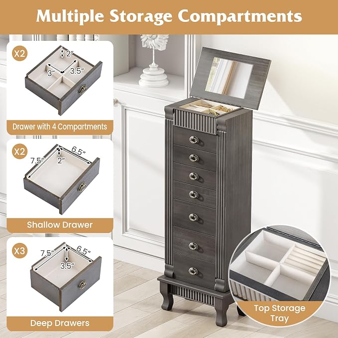 Giantex Standing Jewelry Cabinet - Image 6