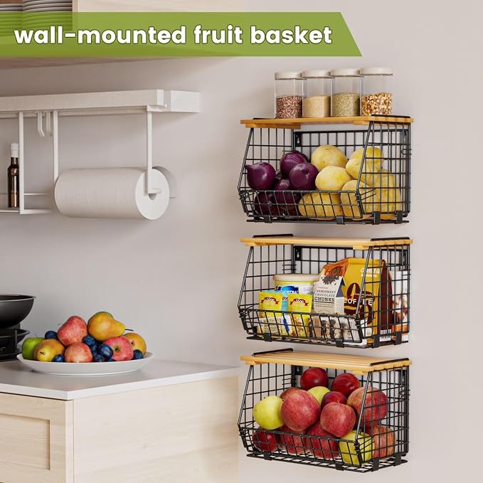 Wire Fruit Basket for Kitchen Storage: Hanging and Counter Basket for Vegetable - Image 5