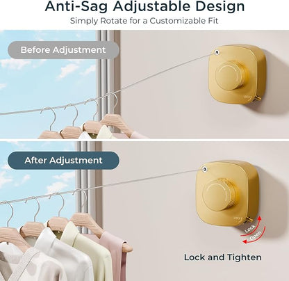 FORIOUS Retractable Clothesline Indoor, 13.8 Ft Non-Sagging Outdoor Clothes Line - Image 5