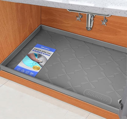 SIKADEER 40" x 19" Under Sink Mat Waterproof, Silicone Mat Kitchen Drawer Shelf by SIKADEER