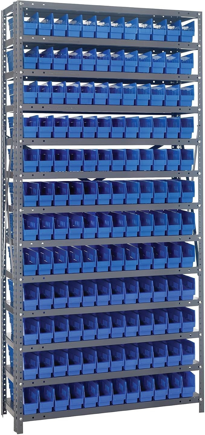 Quantum Storage Systems 1275-100BL Solid Heavy Duty 13 Shelves 144 Economy Blue by QuantumStorageSystems