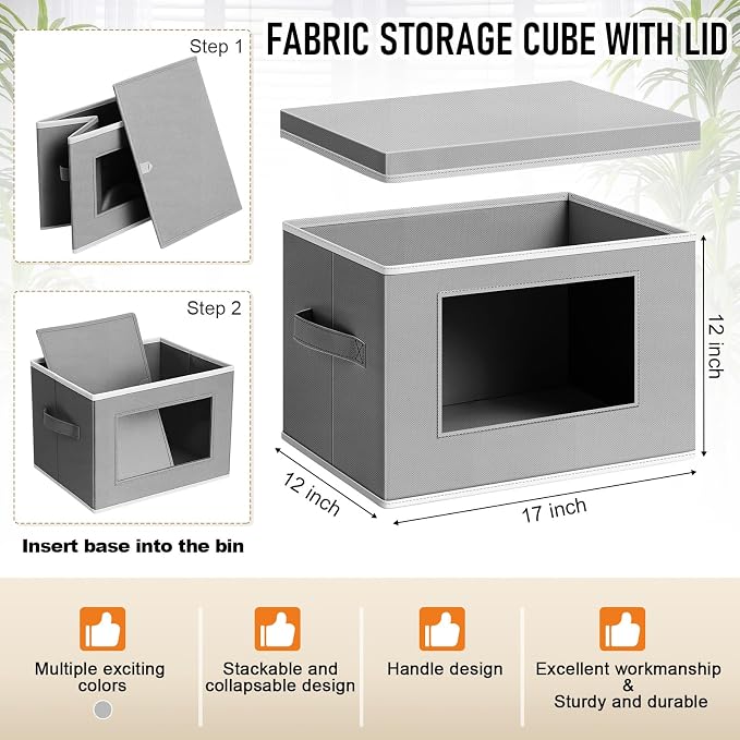 Threehoney 10 Pcs Fabric Storage Cubes - Image 3