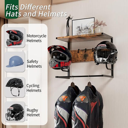 Motorcycle Helmet Holder Wall Mounted, Helmet Rack Wall Mount - Image 2