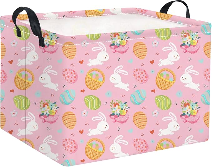 Rectangular Easter Basket for Home Kitchen Baby Girls Basket Cute Storage Bin by TIBAOLOVER