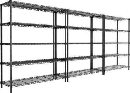 Storage Shelves Heavy Duty, 5-Tier Adjustable Metal Industrial Utility Shelf by ROOMTEC