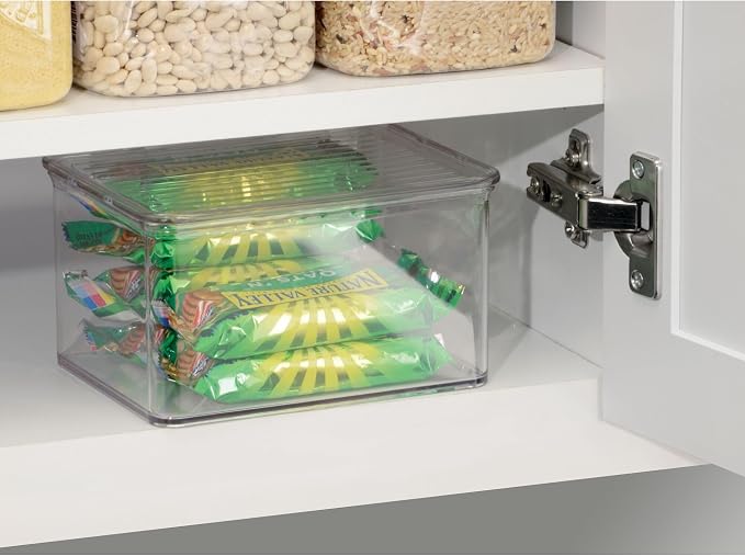 iDesign Plastic Stackable Hinged-Lid Storage Box, Freezer and Fridge - Image 6