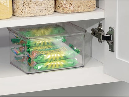 iDesign Plastic Stackable Hinged-Lid Storage Box, Freezer and Fridge - Image 6