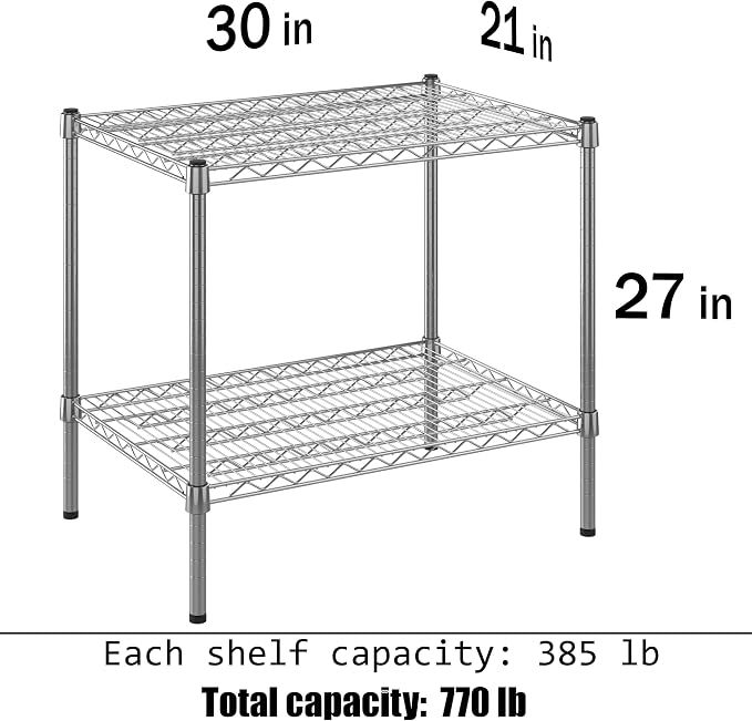 21" Deep x 30" Wide x 27" Height Wire Shelving Kit | 2-Tier | NSF Commercial - Image 3