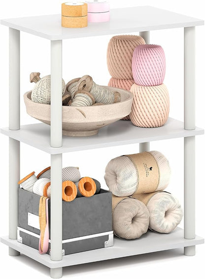 Furinno Turn-N-Tube Storage Shelves, 3-Tier Book Shelf, Corner Shelf, Toolless by Furinno-FitsYourSpaceFitsYourBudget