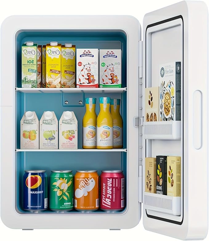 22L/30Cans Mini Fridge for Bedroom, 12v DC Portable Cooler & Warmer, Mini by Kikihouse