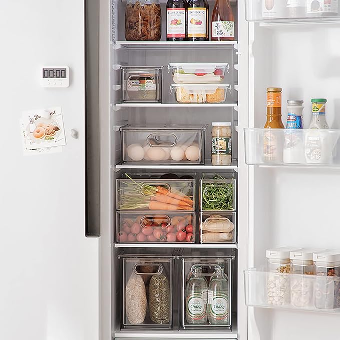 MineSign 7 pack Stackable Refrigerator Organizer Bins Pull-Out Drawers - Image 7